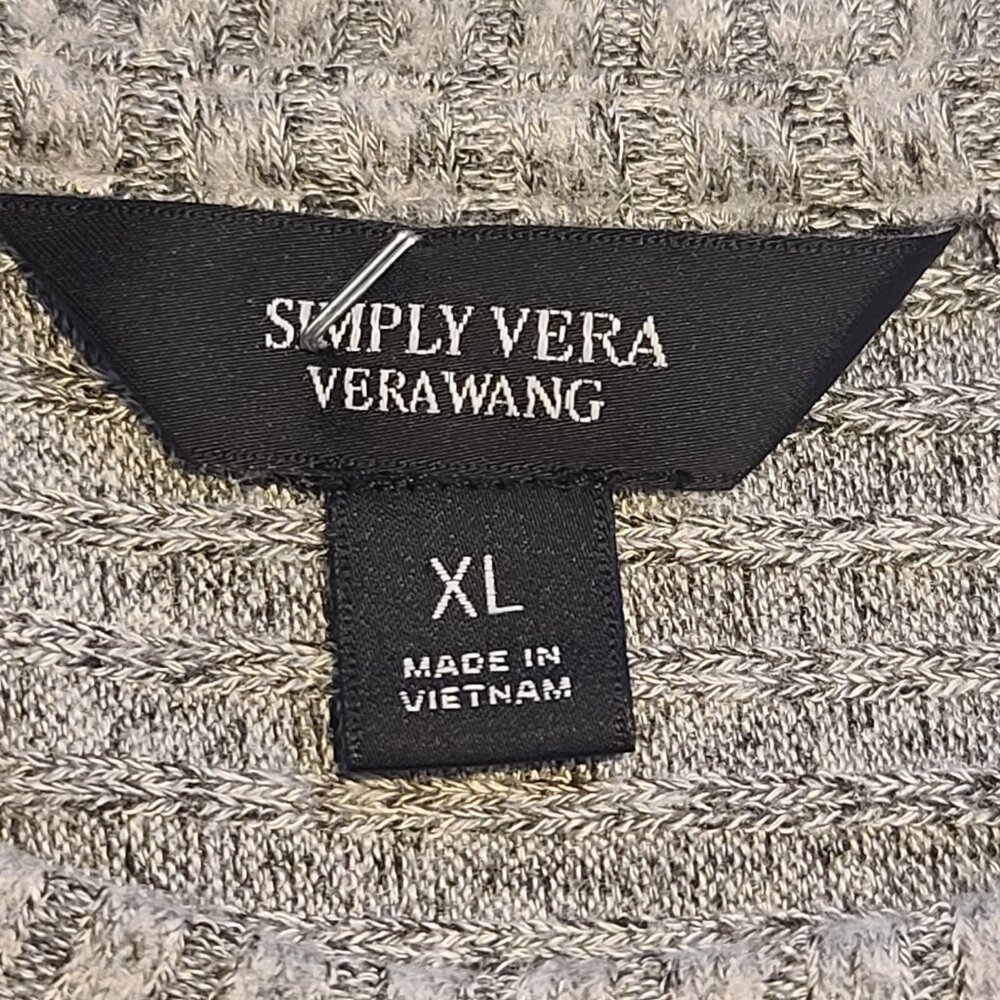 Simply Vera, Vera Wang Light Gray Heather Pullover Top Women's XL - Picture 9 of 12